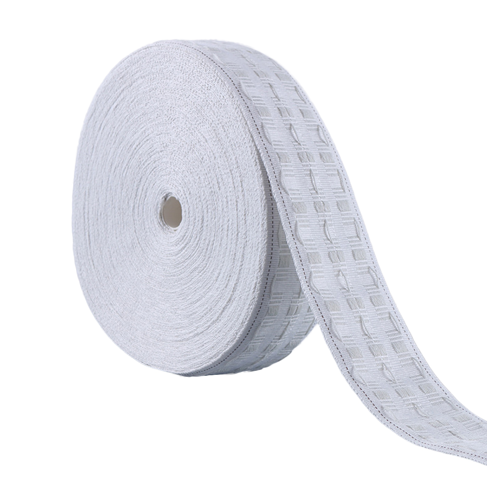 50M Grommet Punching Hook Tape Pleat Pull Curtain Eyelets Belt Cloth(White)